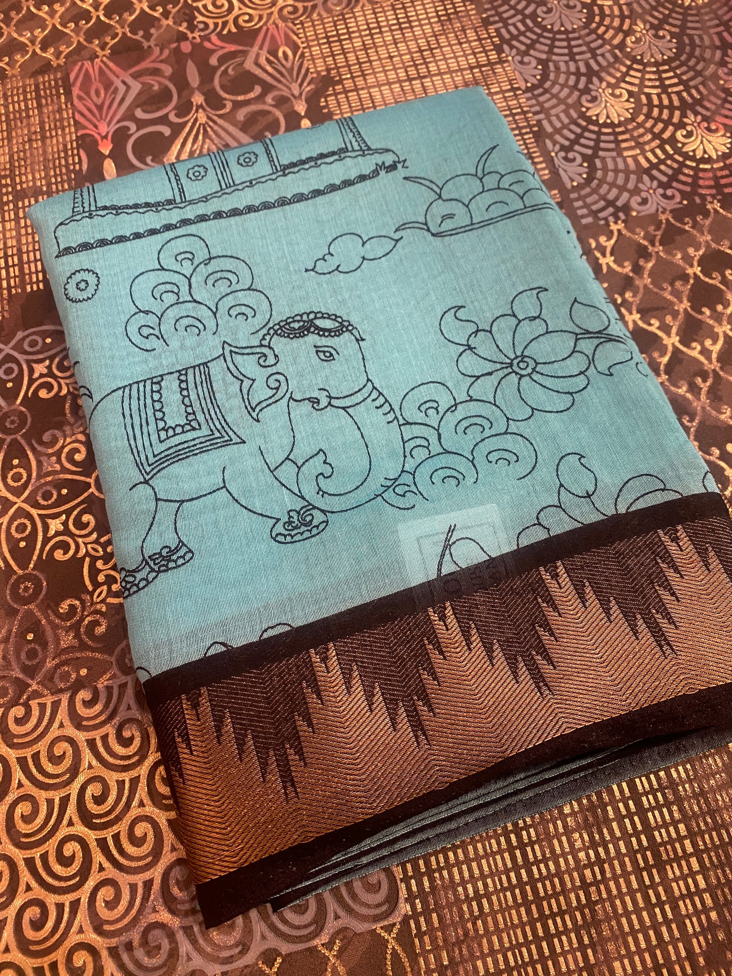 Handcrafted Pen Kalamkari Saree