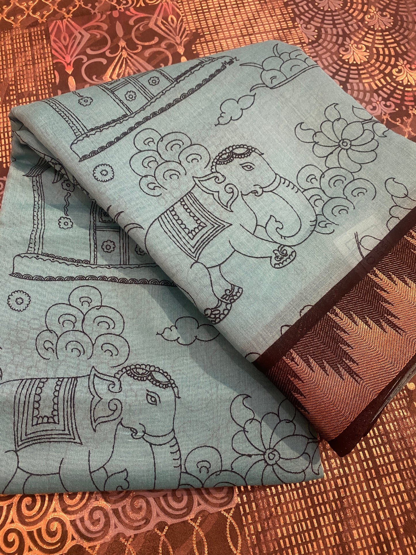 Handcrafted Pen Kalamkari Saree