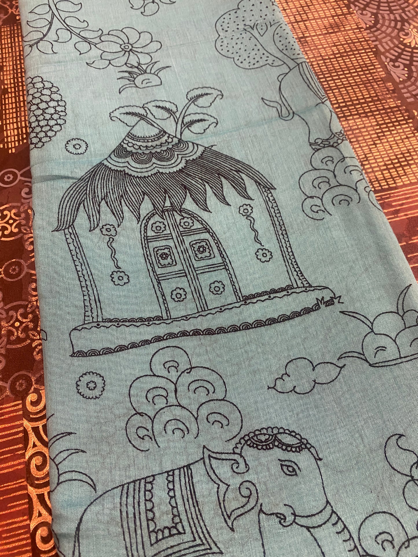 Handcrafted Pen Kalamkari Saree