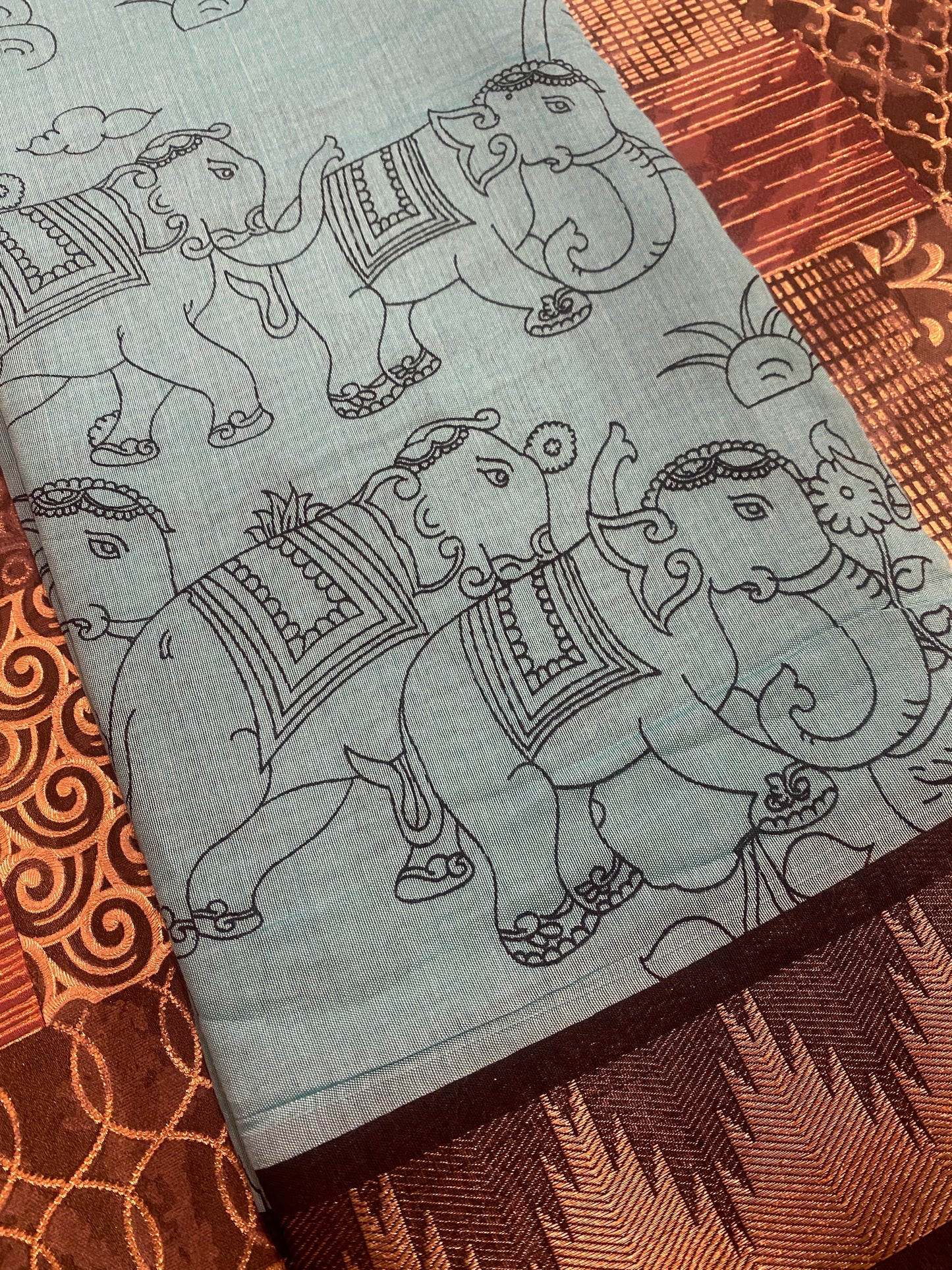 Handcrafted Pen Kalamkari Saree