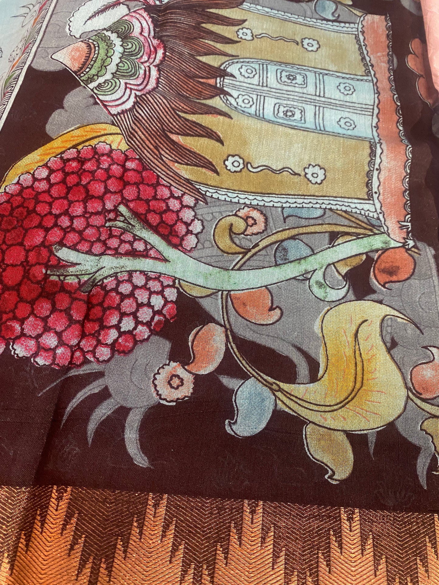Handcrafted Pen Kalamkari Saree