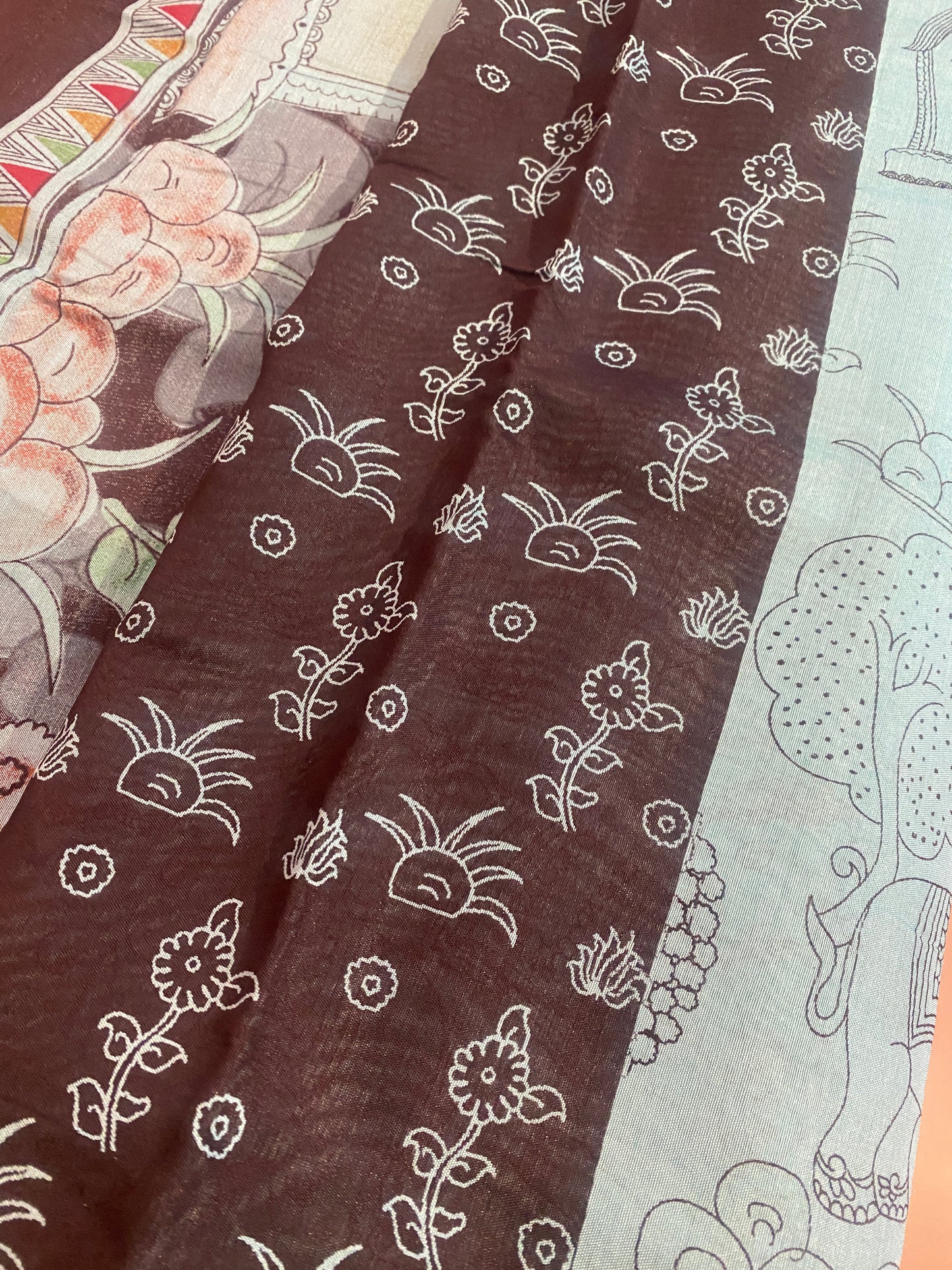 Handcrafted Pen Kalamkari Saree