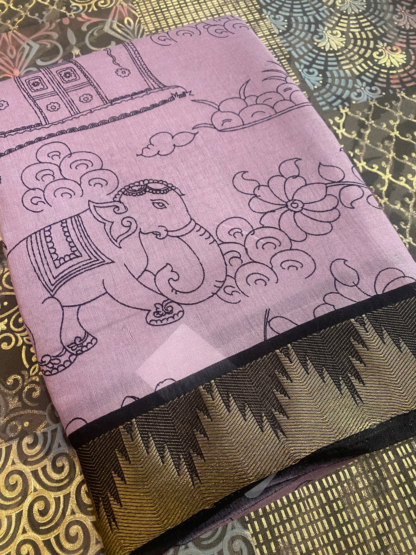 Handcrafted Pen Kalamkari Saree