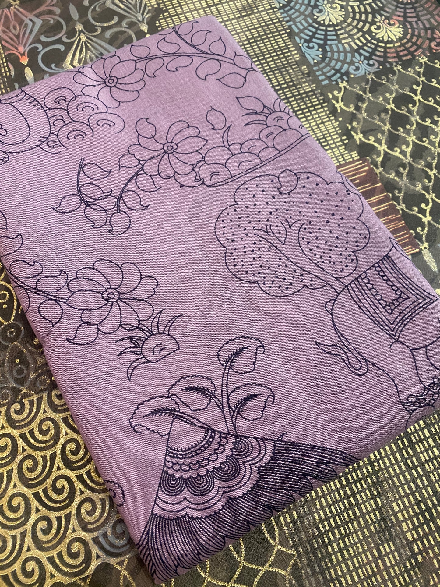 Handcrafted Pen Kalamkari Saree