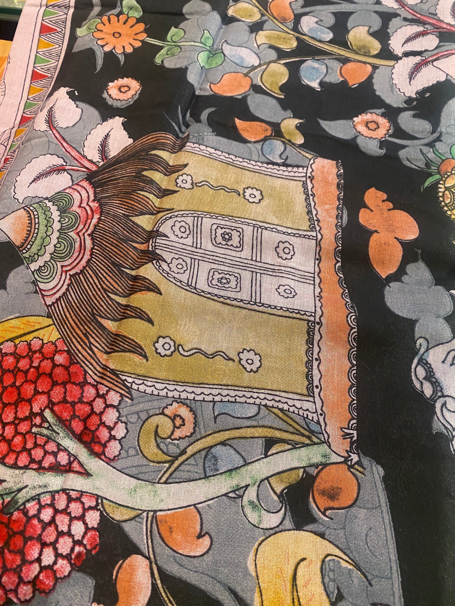 Handcrafted Pen Kalamkari Saree