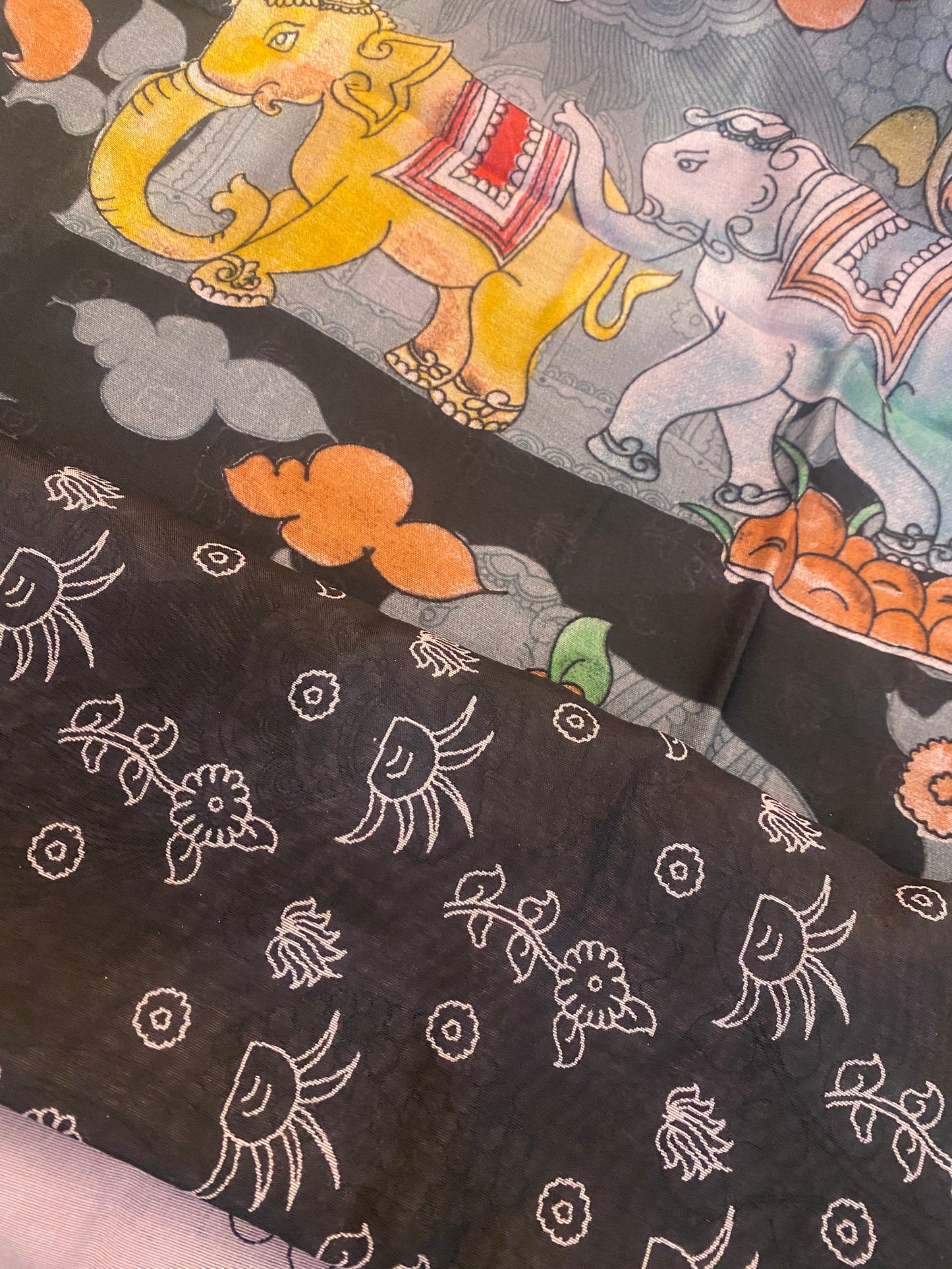 Handcrafted Pen Kalamkari Saree