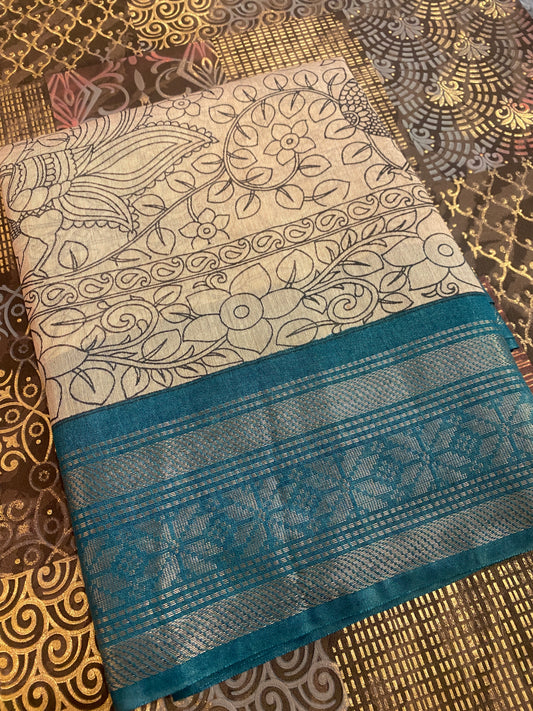 Pen Kalamkari Saree
