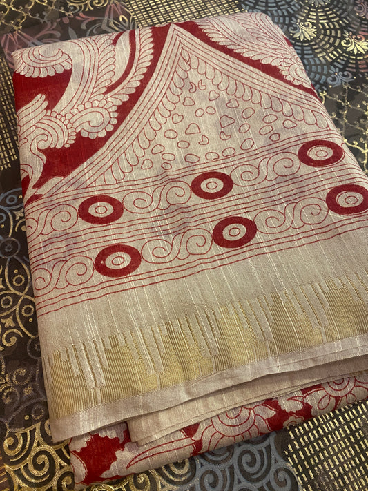 Pen Kalamkari Saree