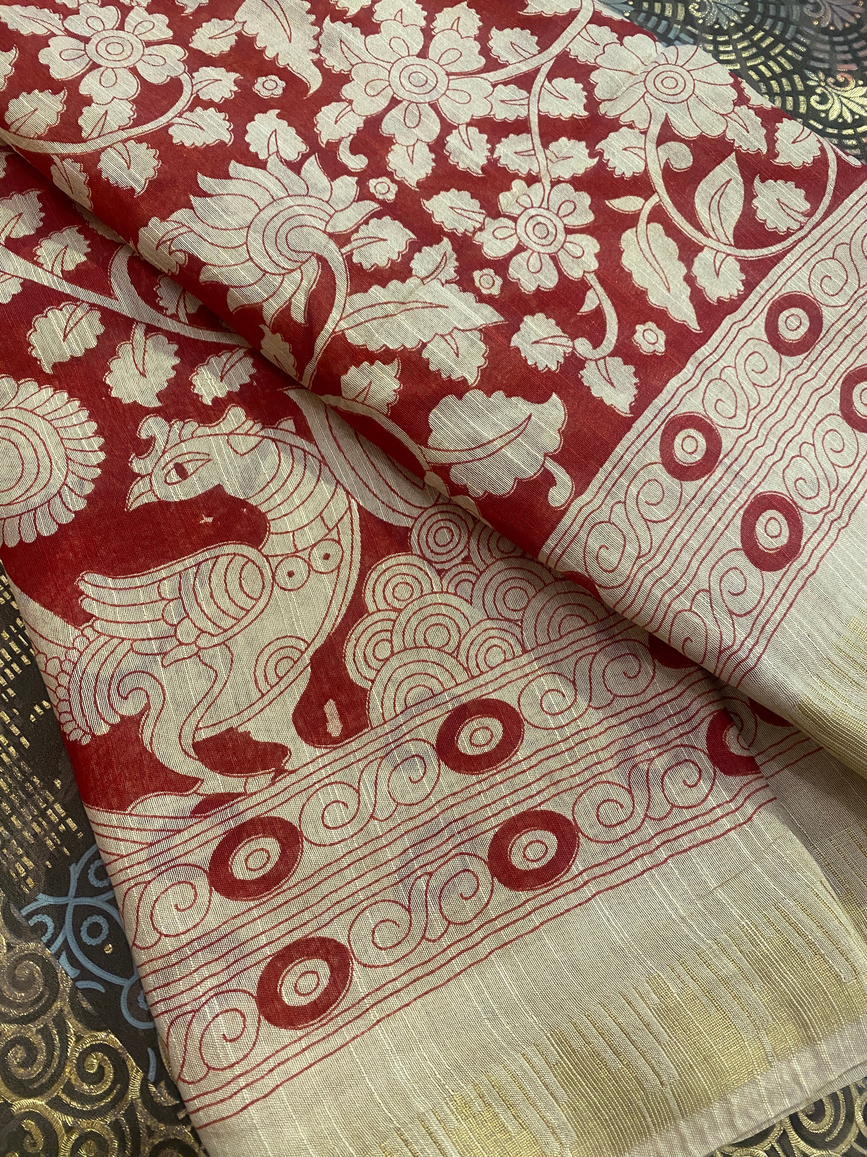 Pen Kalamkari Saree