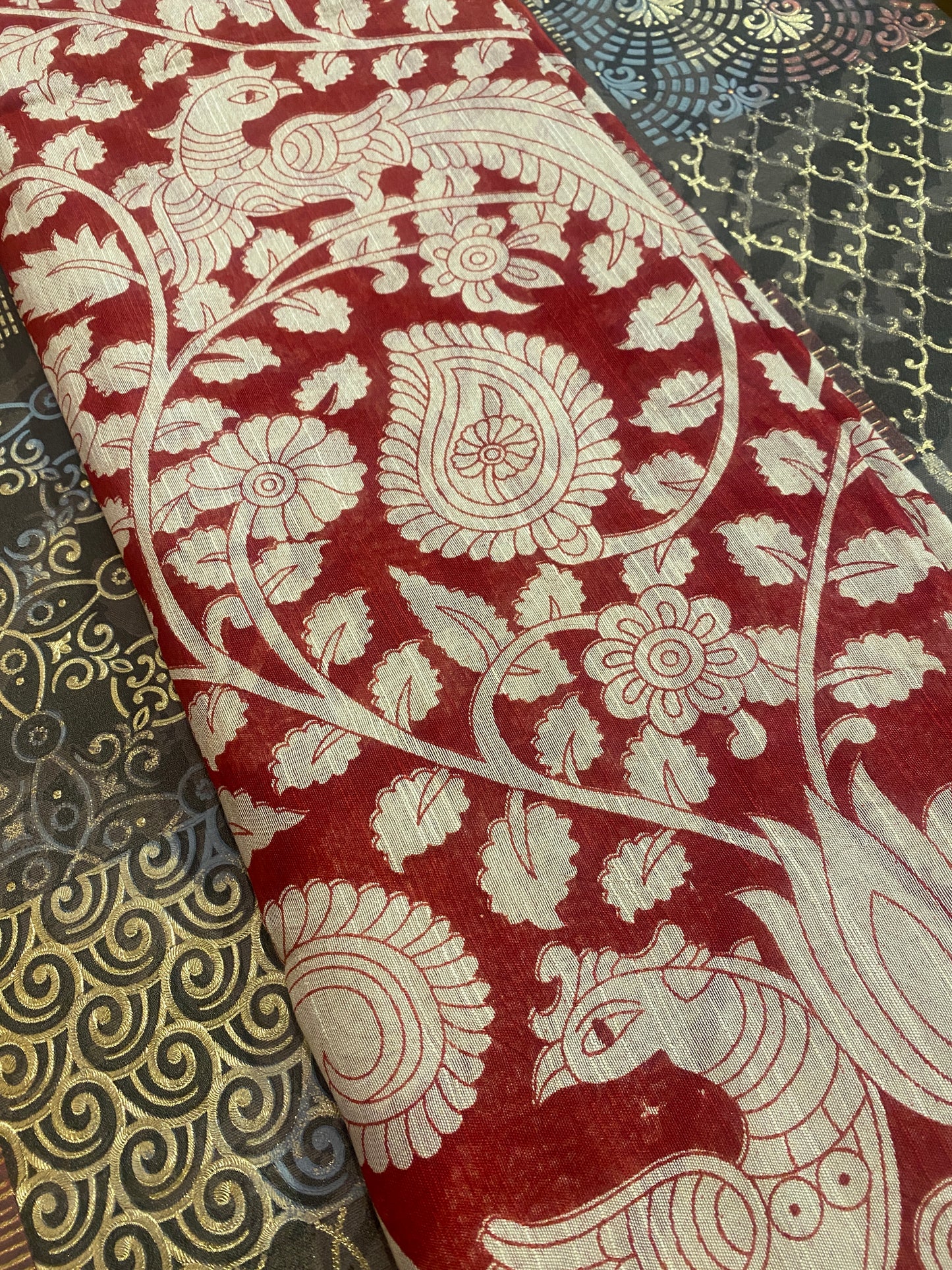 Pen Kalamkari Saree