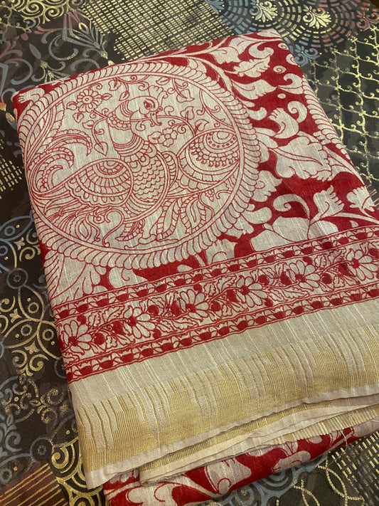Pen Kalamkari Saree