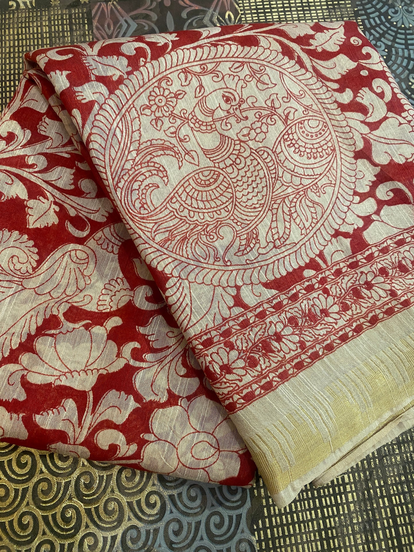Pen Kalamkari Saree