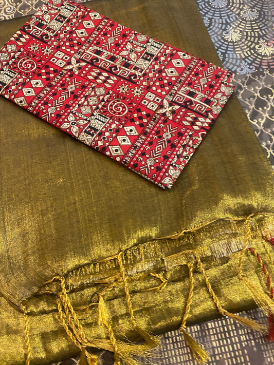 Soft Tissue Saree With Blouse