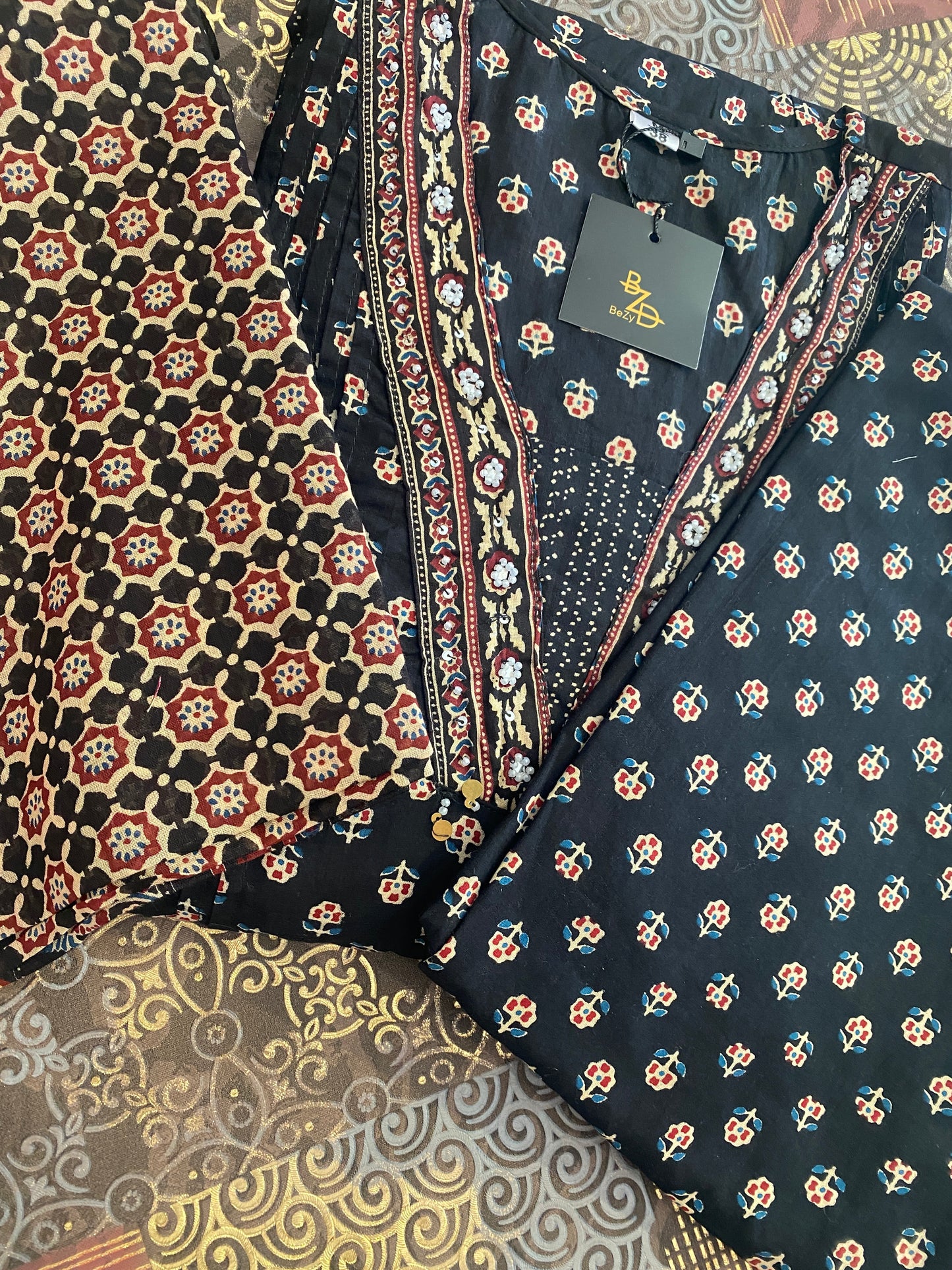 Pure Cotton Handblock Printed Kurta Set With Elegant Cotton Dupatta