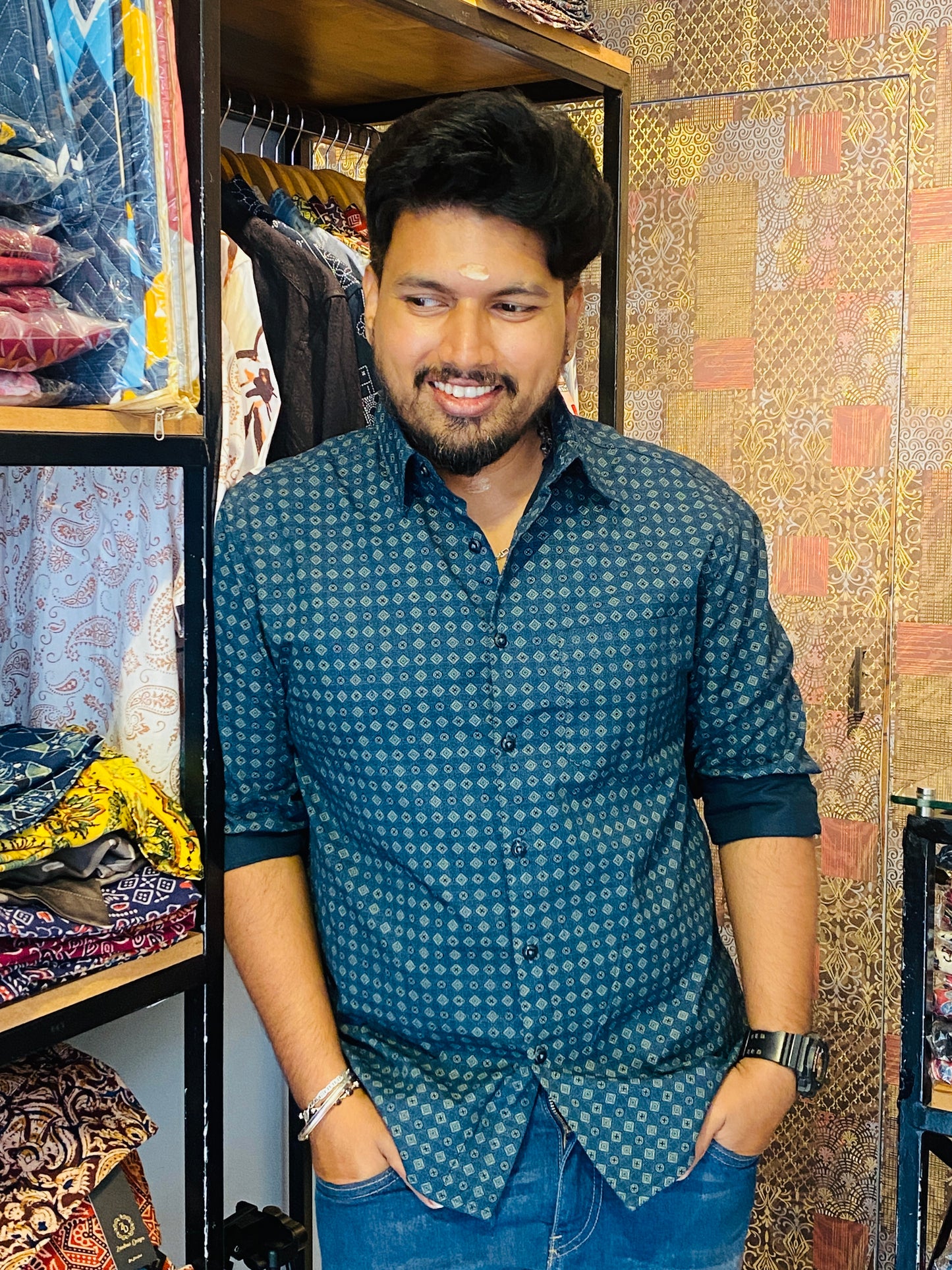 Pure Cotton Printed Shirt ( Full Sleeve )