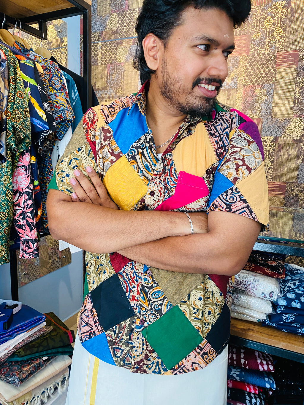 Kalasangam - Multipatch Pure Cotton Shirt