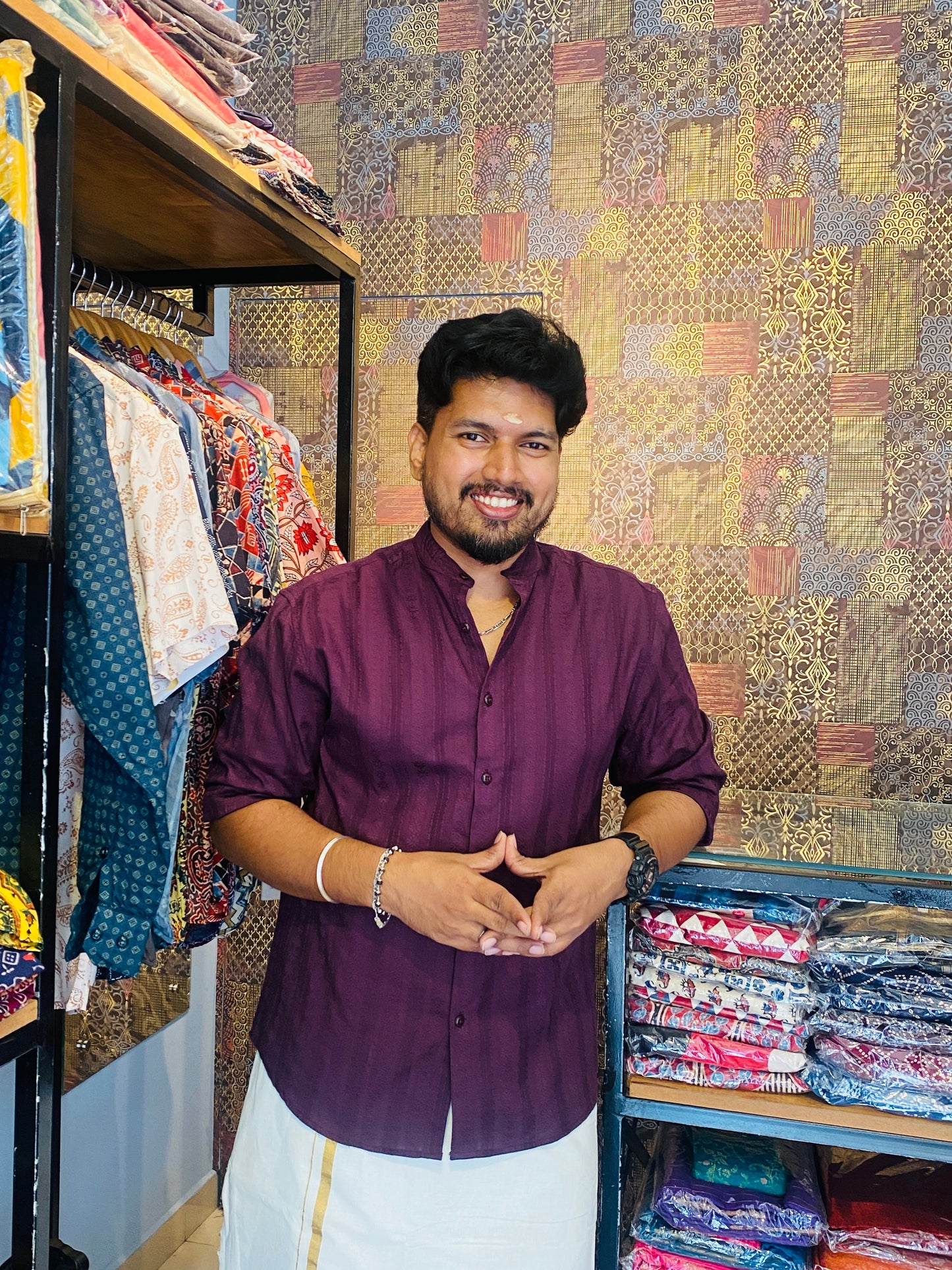 Premium Self Printed Shirt  ( Full Sleeve )