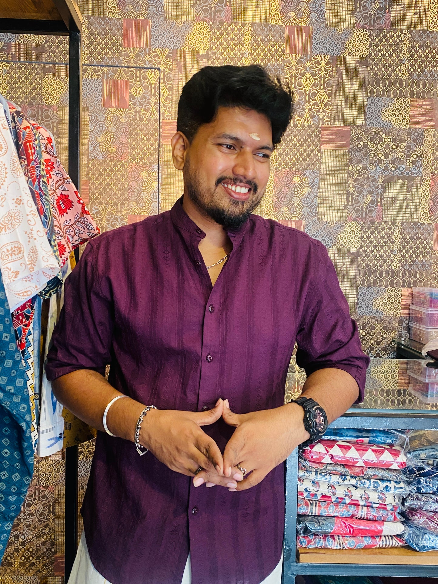 Premium Self Printed Shirt  ( Full Sleeve )