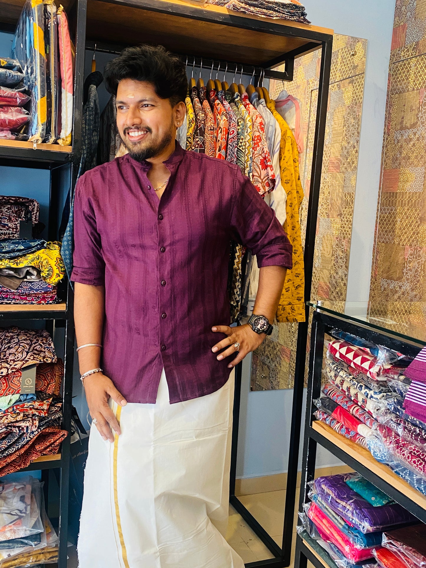 Premium Self Printed Shirt  ( Full Sleeve )