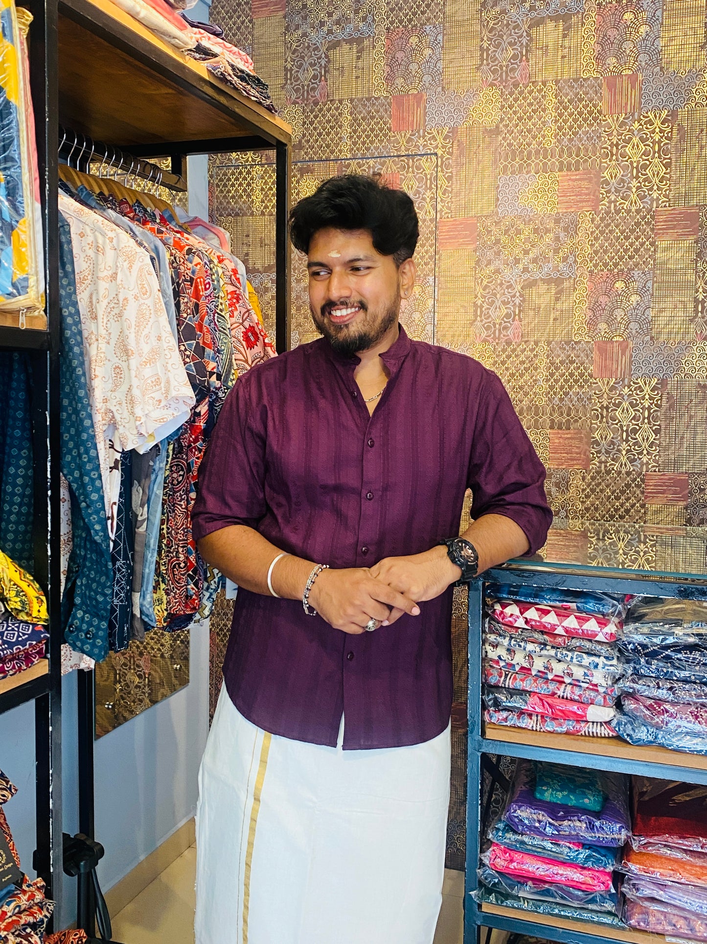 Premium Self Printed Shirt  ( Full Sleeve )