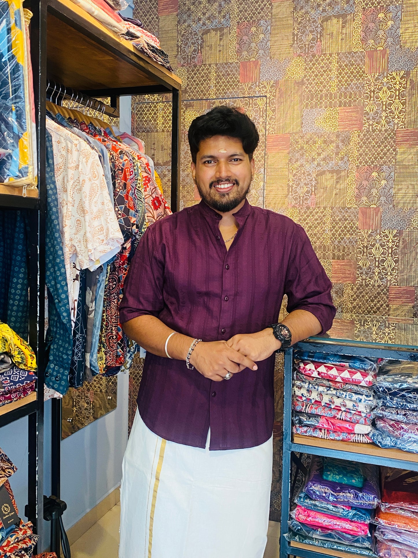 Premium Self Printed Shirt  ( Full Sleeve )