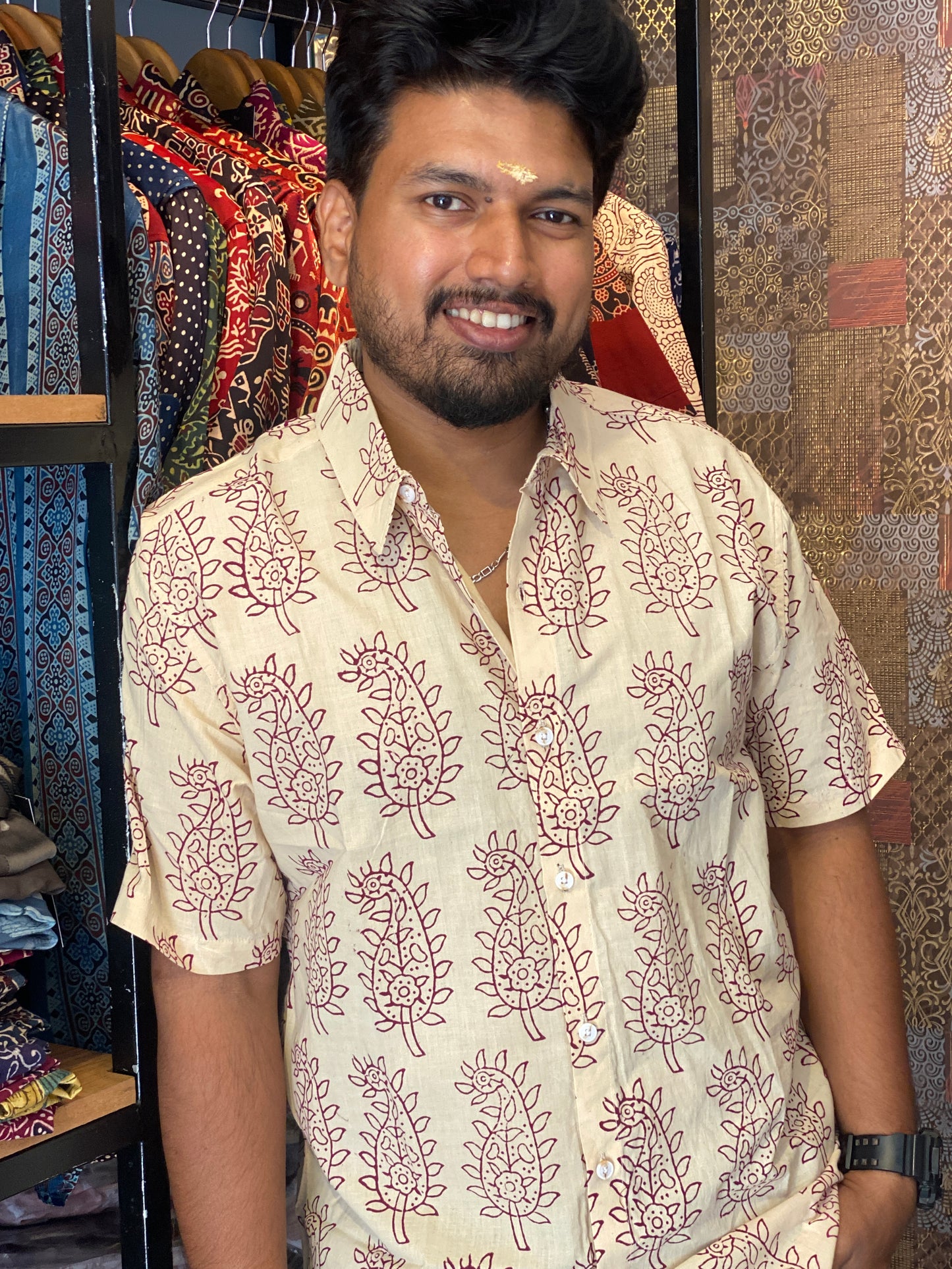 Pure Cotton Handblock Printed Shirt