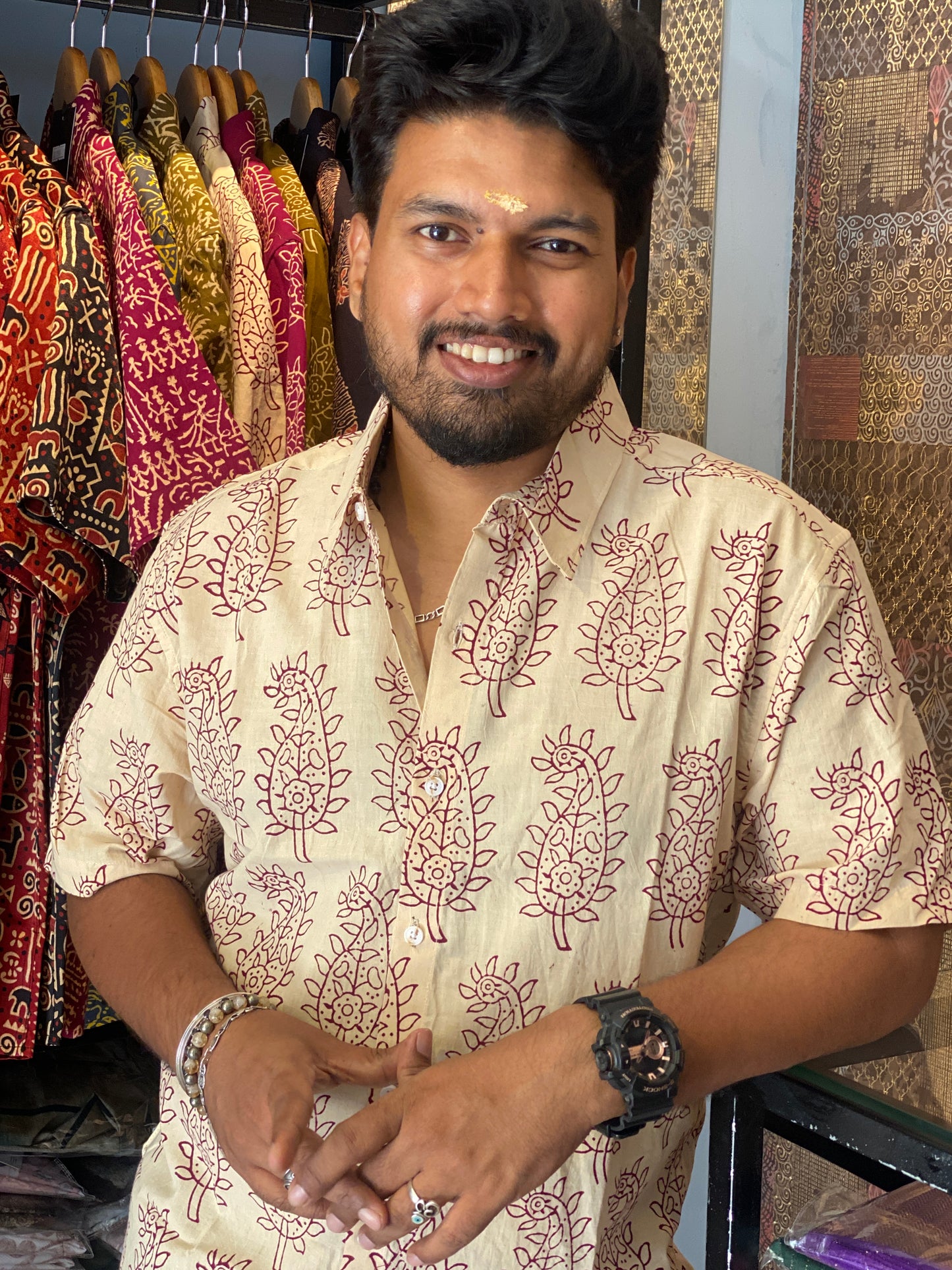 Pure Cotton Handblock Printed Shirt