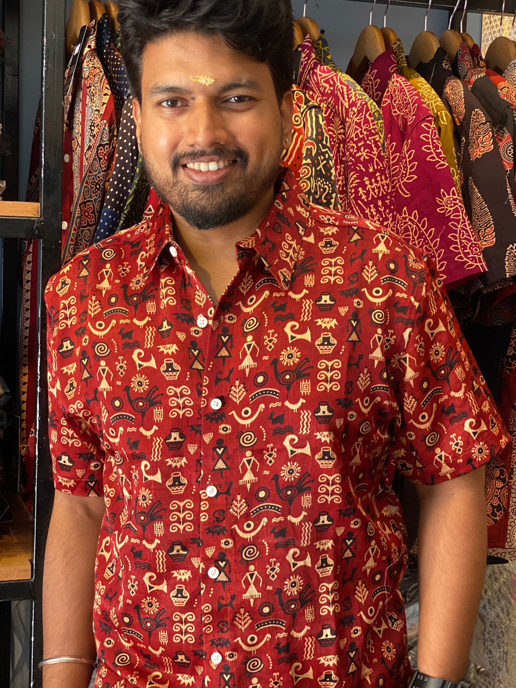 Gramakatha - Maroon Mashru Silk Shirt