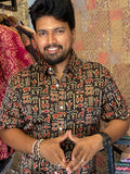 Jeevachithram - Black Mashru Silk Shirt