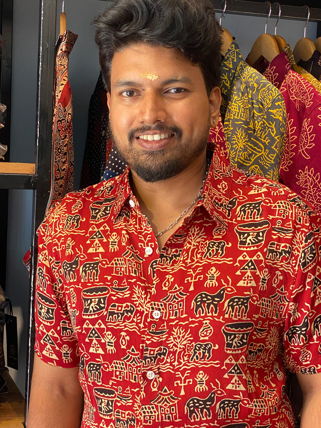 Gramakatha - Red Modal Silk Shirt