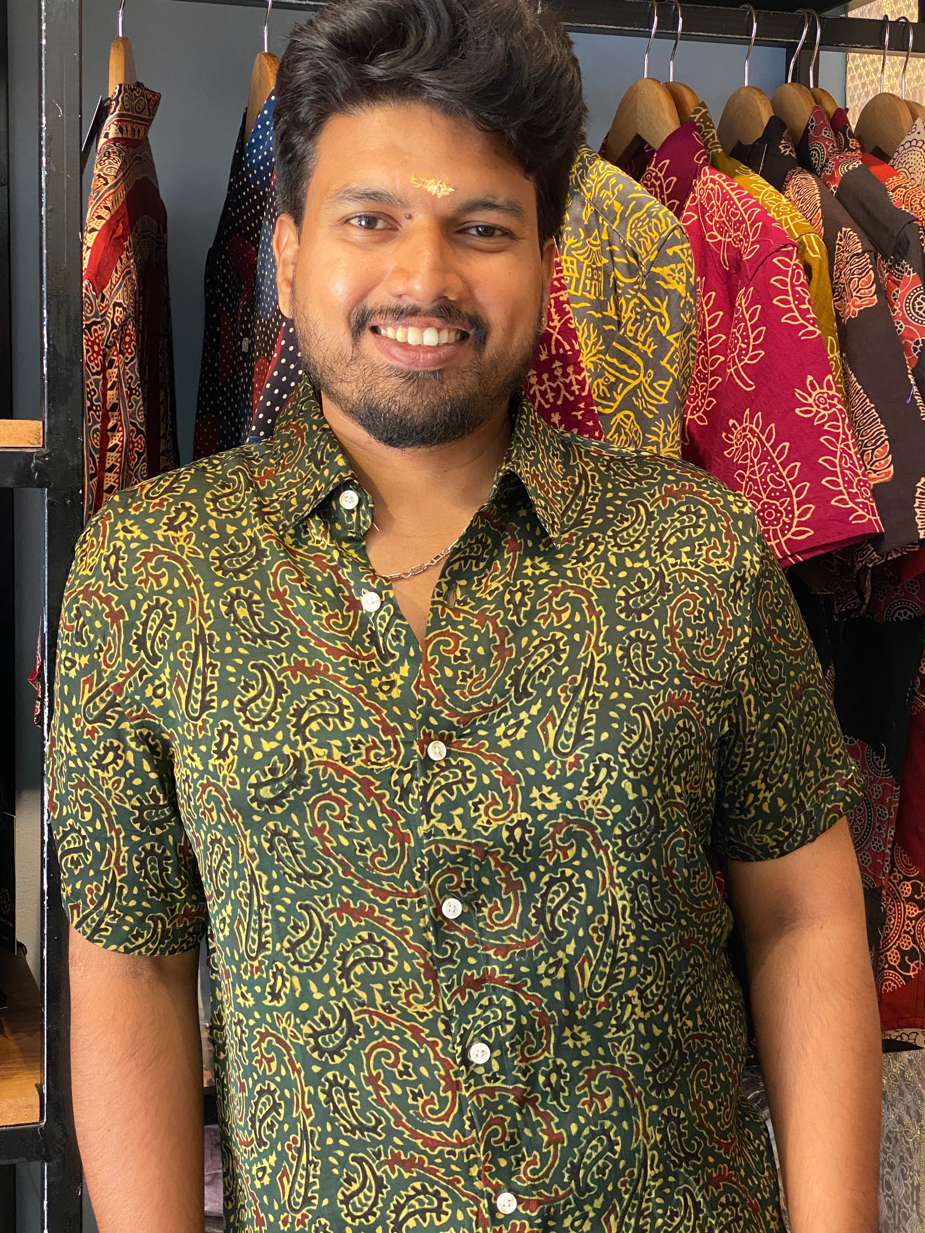 Amrakatha - Green Modal Silk Shirt