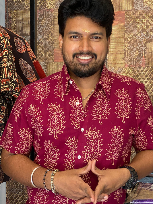 Pure Cotton Handblock Printed Shirt