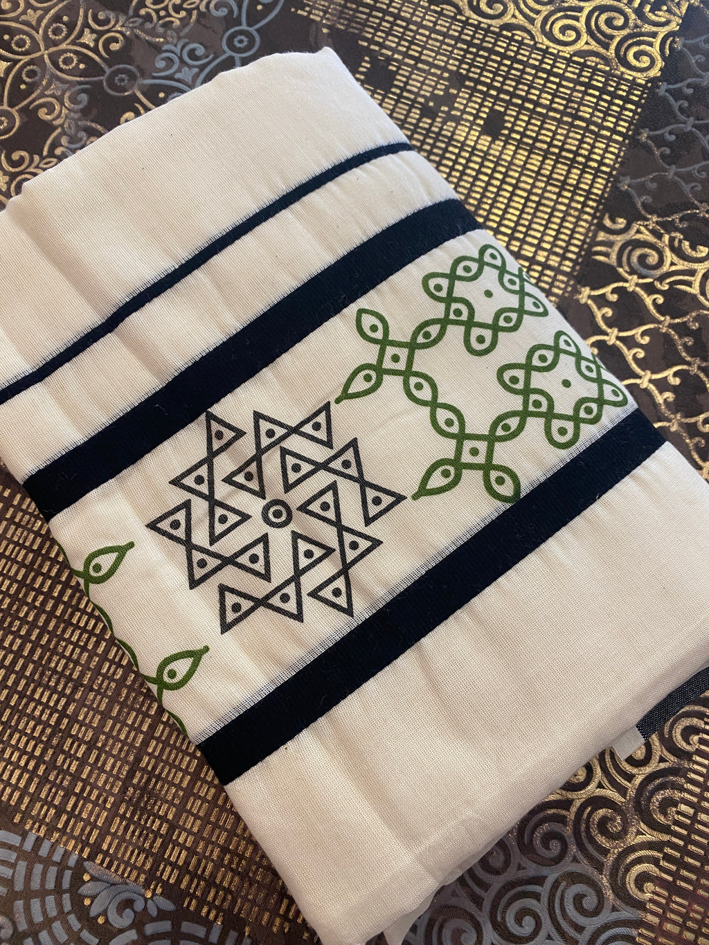 Kolam Printed Set Mundu (2.8 Mtrs)