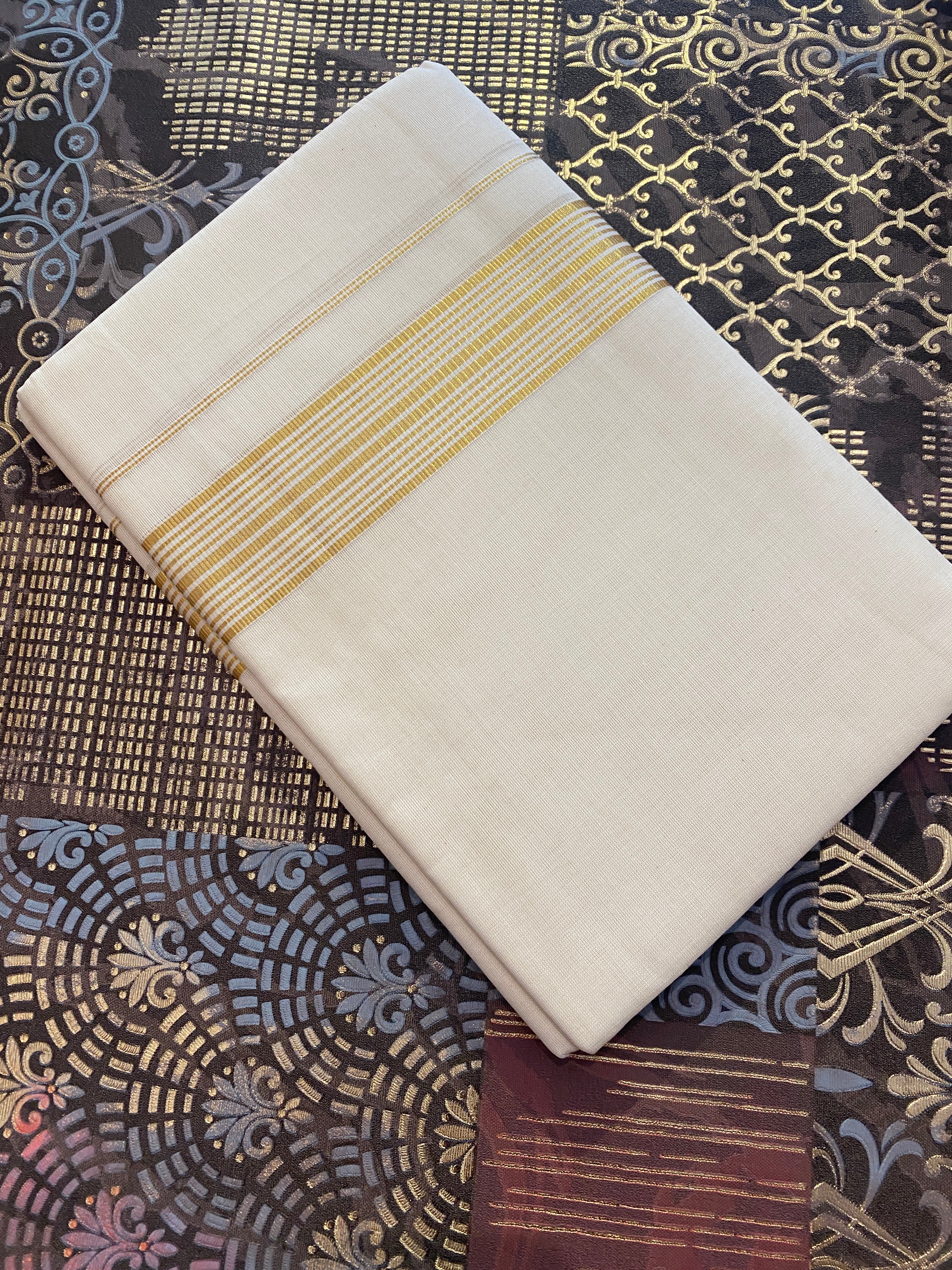 Hiranya H001-  Golden Kasavu Dhoti