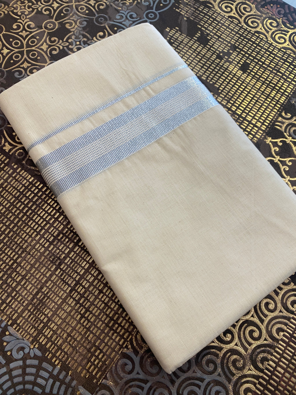 Rajatha R004 - Silver Zari Border Dhoti