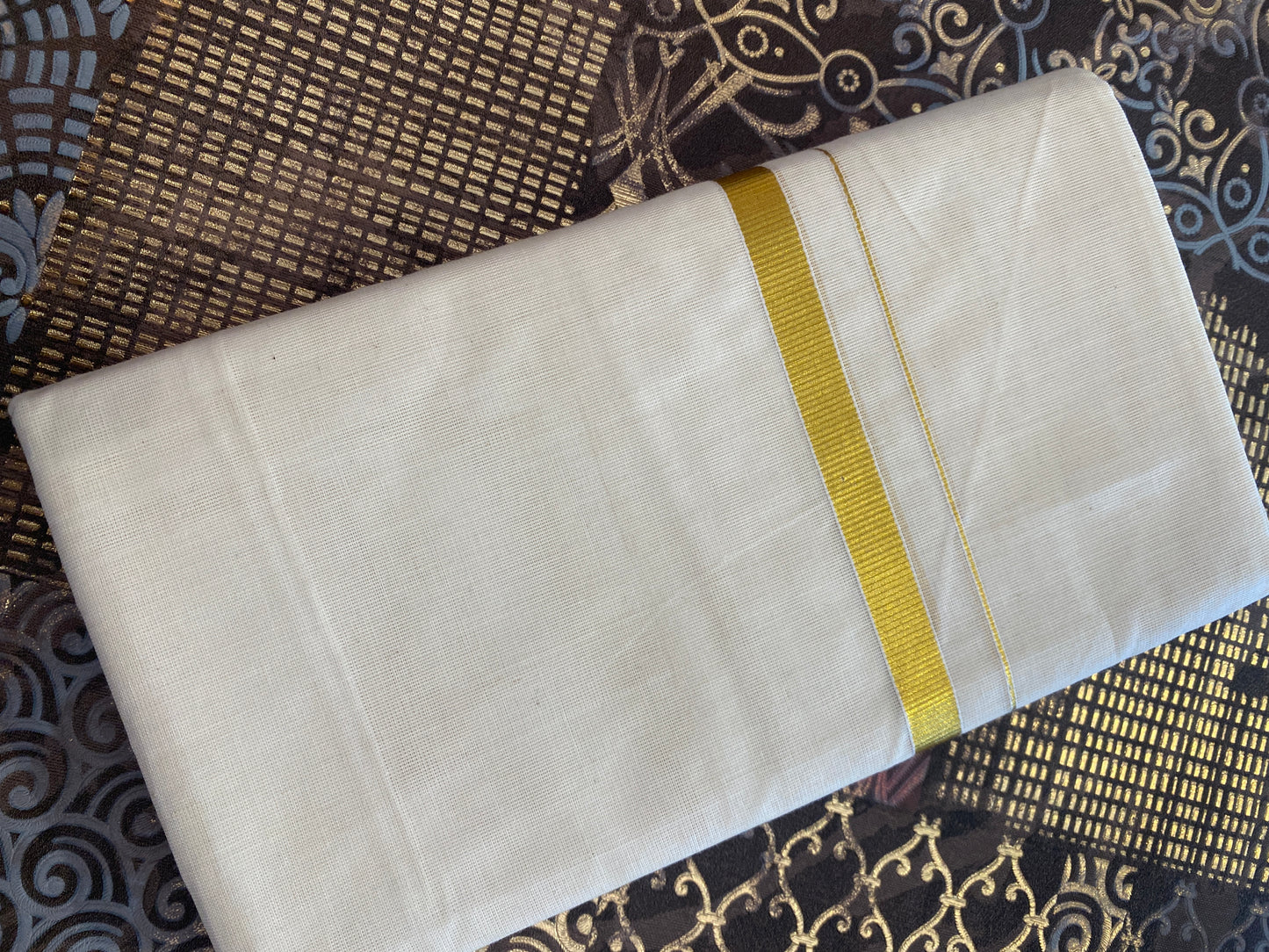 Hiranya H009 – Golden Kasavu Dhoti