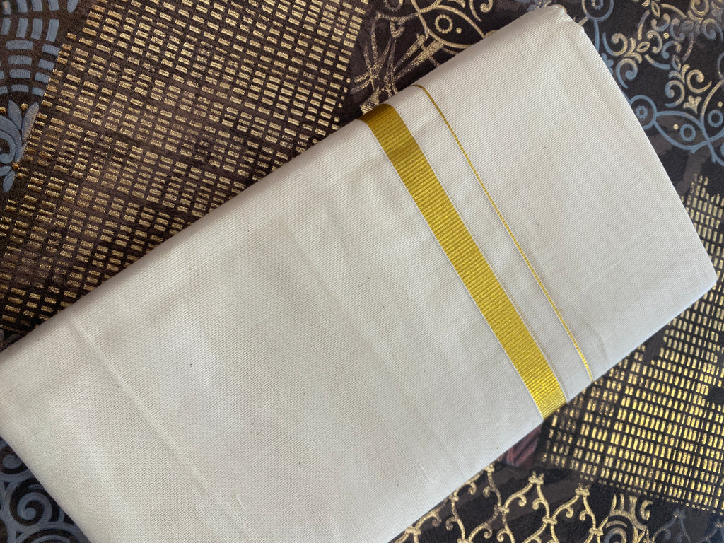Hiranya H009 – Golden Kasavu Dhoti