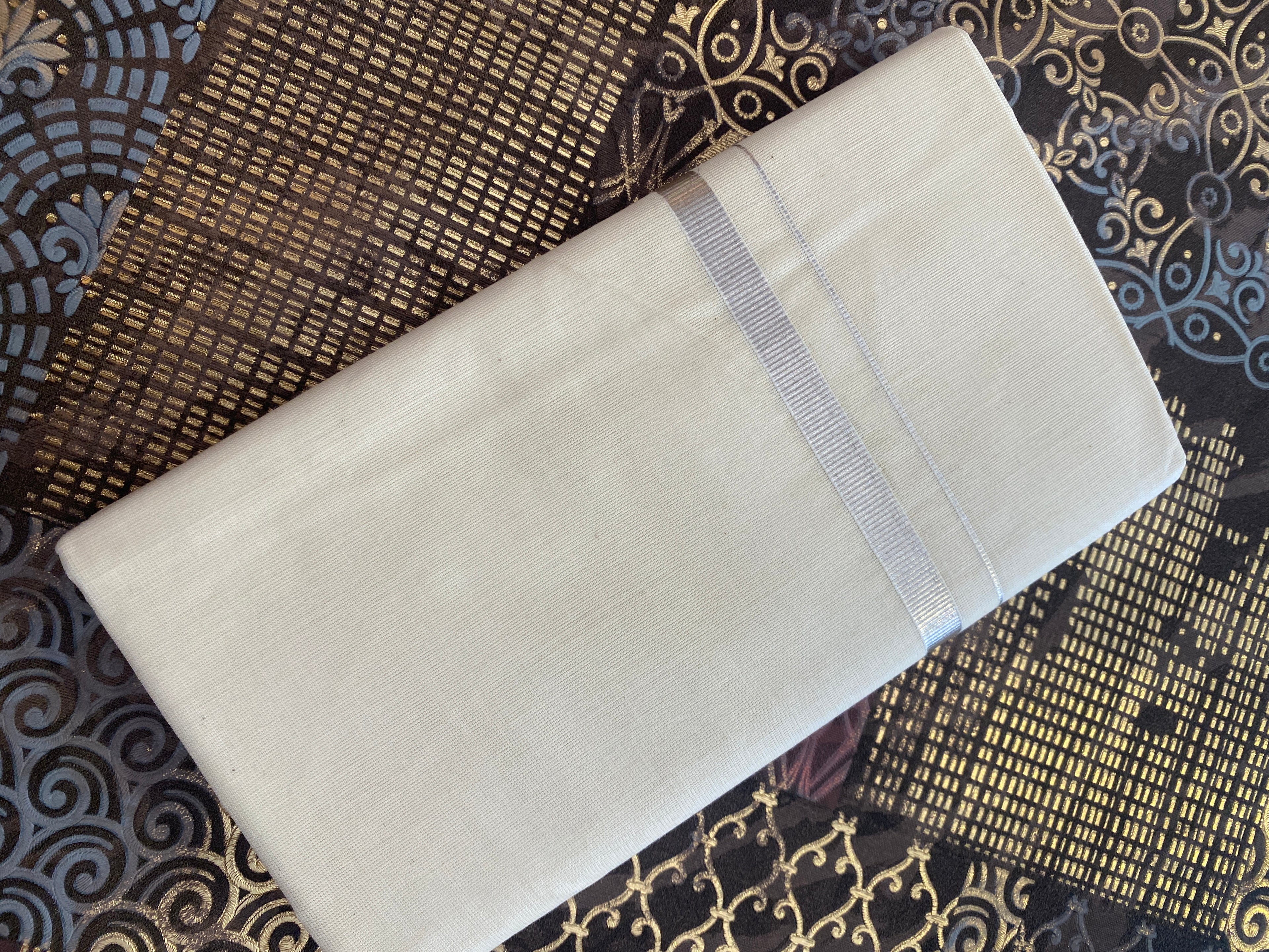 Rajatha R006 - Silver Zari Border Dhoti