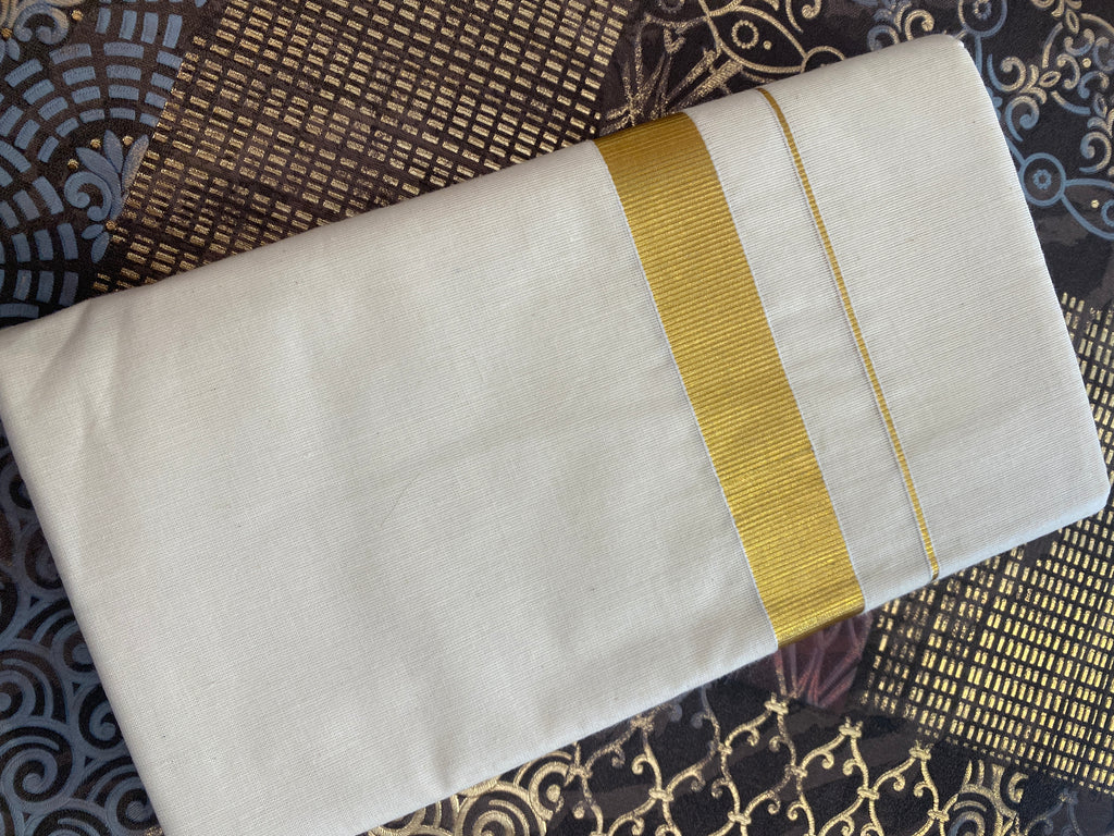 Hiranya H010 – Golden Kasavu Dhoti
