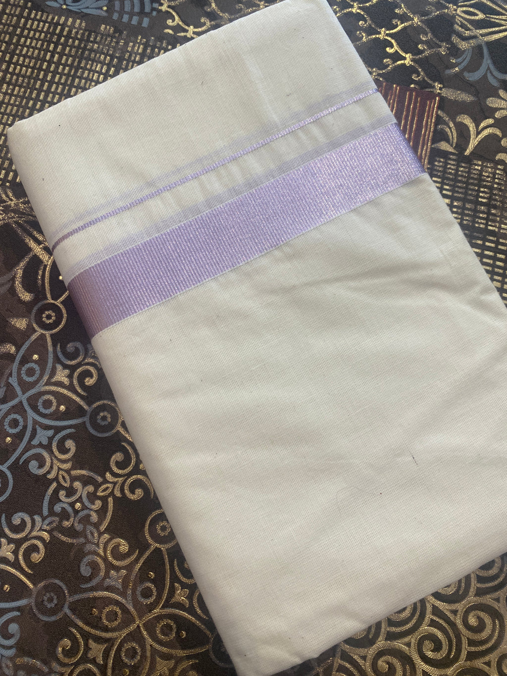 Aruna A003 – Rose Gold Zari Border Dhoti