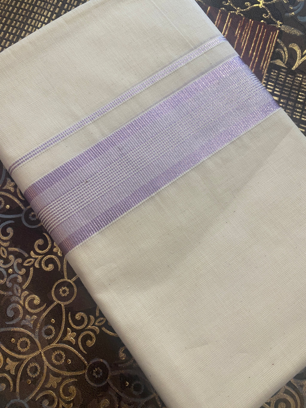 Aruna A004 – Rose Gold Zari Border Dhoti