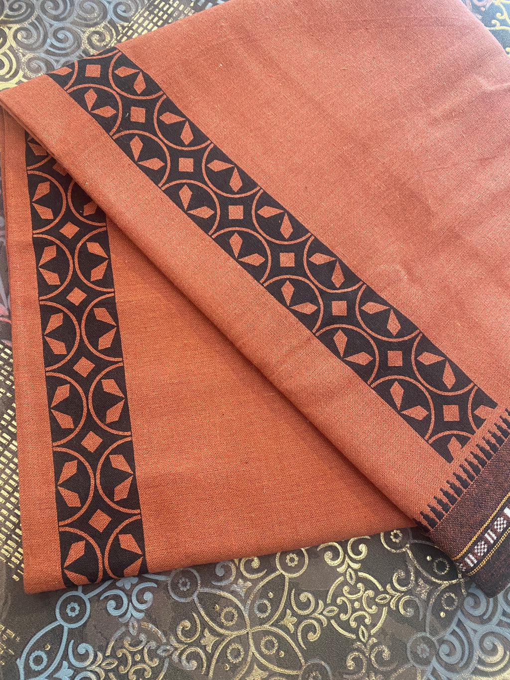 Premium Kaavi Dhoti – Classic Printed Kara